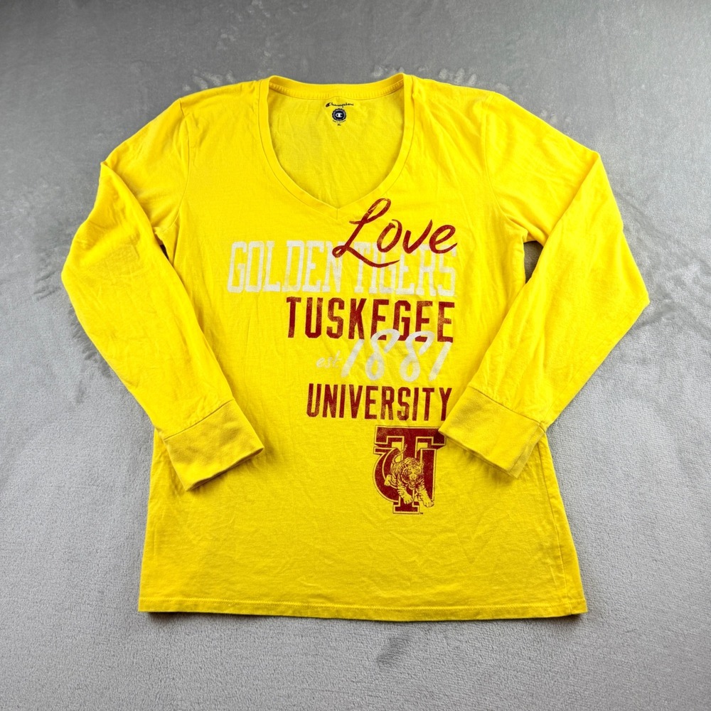 Champion Tuskegee University Women's XL Golden Tigers V-Neck Long Sleeve Shirt